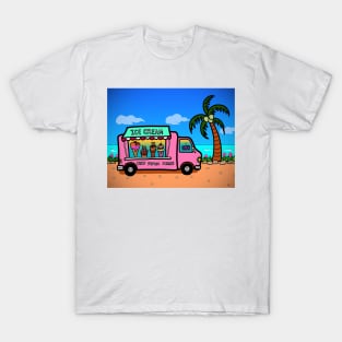 Street food truck ice cream outdoor beach summer T-Shirt